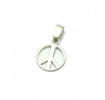 PE001133 STERLING SILVER PENDANT CHARM PEACE SIGN SOLID 925 EMPRESS